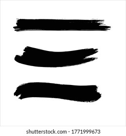 conjunto de trazo de tinta negra en blanco.Vector Eps10