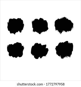conjunto de trazo de tinta negra en blanco.Vector Eps10