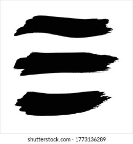conjunto de trazo de tinta negra en blanco.Vector Eps10