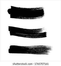 set of black ink stroke Vector illustration.