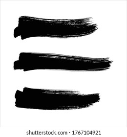 set of black ink stroke Vector illustration.
