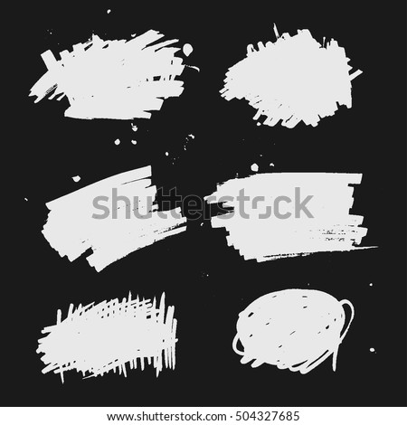 Set of Black ink vector. Grunge texture, background, template.