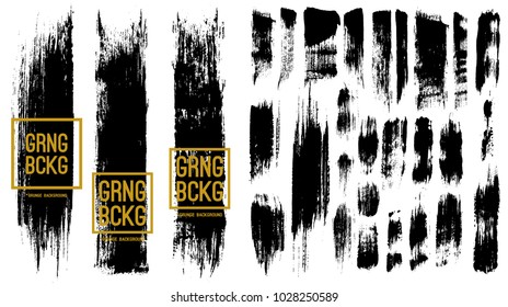 Set of Black ink vector stains
