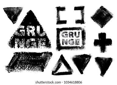 Set of Black ink vector stains