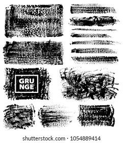 Set of Black ink vector stains