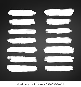 Set of Black ink vector stains grunge brushes.