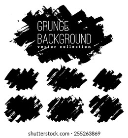 Set of Black ink vector stains