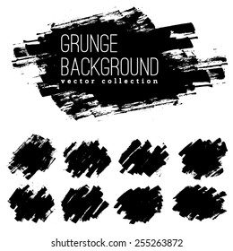 Set of Black ink vector stains