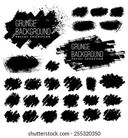Set of Black ink vector stains