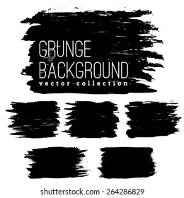 Set of Black ink vector stains