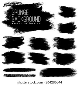 Set of Black ink vector stains