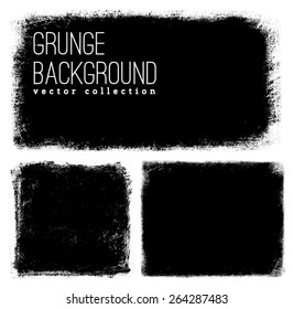Set of Black ink vector stains