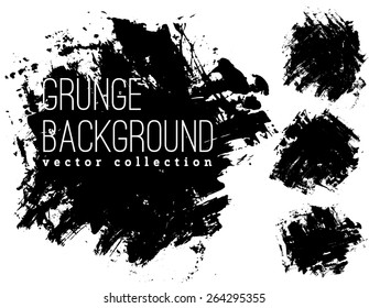 Set of Black ink vector stains
