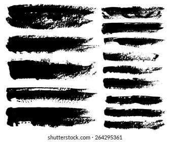 Set of Black ink vector stains