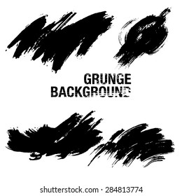 Set of Black ink vector stains