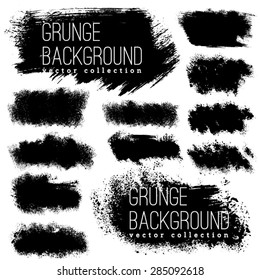 Set of Black ink vector stains