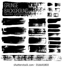 Set of Black ink vector stains