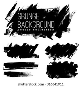 Set of Black ink vector stains