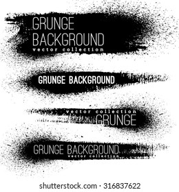 Set of Black ink vector stains