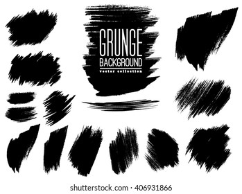 Set of Black ink vector stains