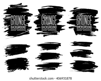 Set of Black ink vector stains