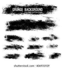 Set of Black ink vector stains