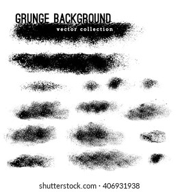 Set of Black ink vector stains