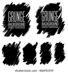 Set of Black ink vector stains