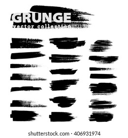 Set of Black ink vector stains