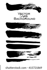Set of Black ink vector stains