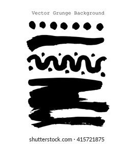 Set of Black ink vector stains
