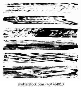 Set of Black ink vector stains