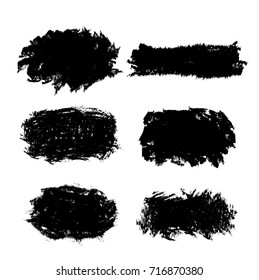 Set of Black Ink Vector Stains