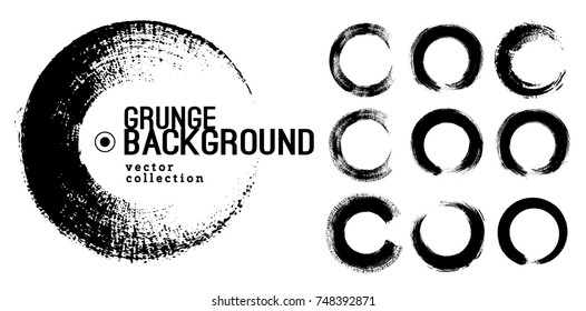 Set of Black ink vector stains