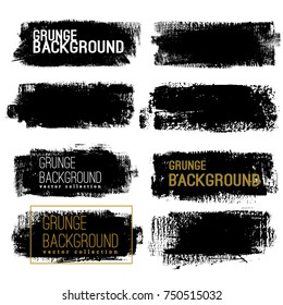 Set of Black ink vector stains