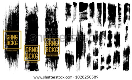 Set of Black ink vector stains
