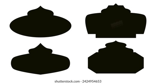set of black islamic shapes with white border best for background