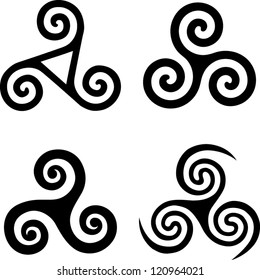Set of black isolated celtic symbols