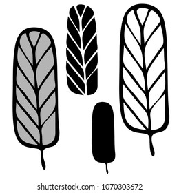 Set of black isolated trees. Can be used for stickers, banners, posts, tatoos