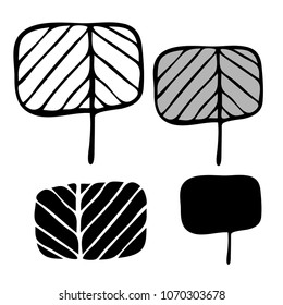 Set of black isolated trees. Can be used for stickers, banners, posts, tatoos