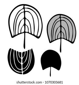 Set of black isolated trees. Can be used for stickers, banners, posts, tatoos