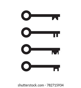 set of black key icons- vector illustration