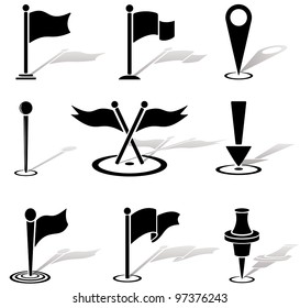 Set of black labels icons, illustration