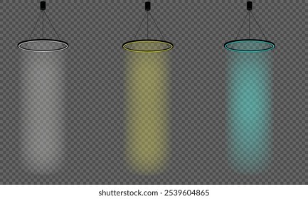 um conjunto de lâmpadas pretas de diferentes formas e tamanhos. Lâmpadas de pingente preto metálico, gráficos vetoriais isolados no fundo transparente.