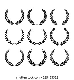 Set from black laurel wreath