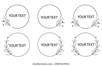 Set of black laurels branches. Flower ornament dividers collection. Vintage laurel wreaths. Hand drawn vector laurel leaves decorative elements. Leaves, swirls, award, icon. Vector illustration.