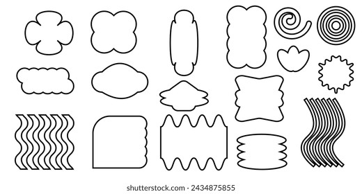 Set of black  line free forms isolated.