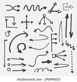 Set, black line marks, contour line. Flat design