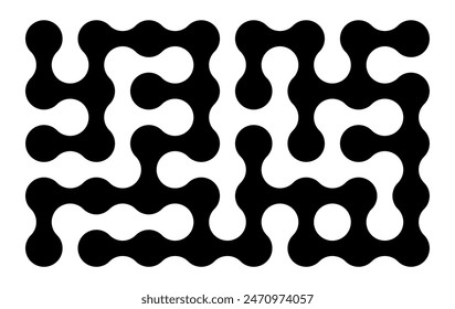 set of black liquid connected circle dots.metaballs pattern on white. abstarct geometric shapes collection Point movement flat icon	
