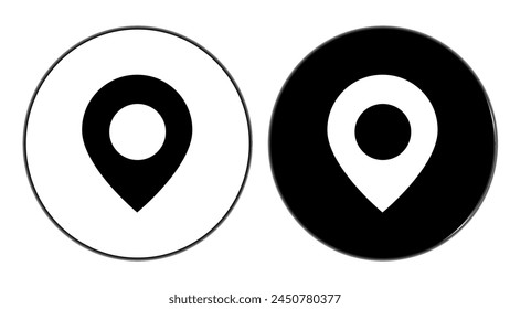 set of black location icons. vector illustration